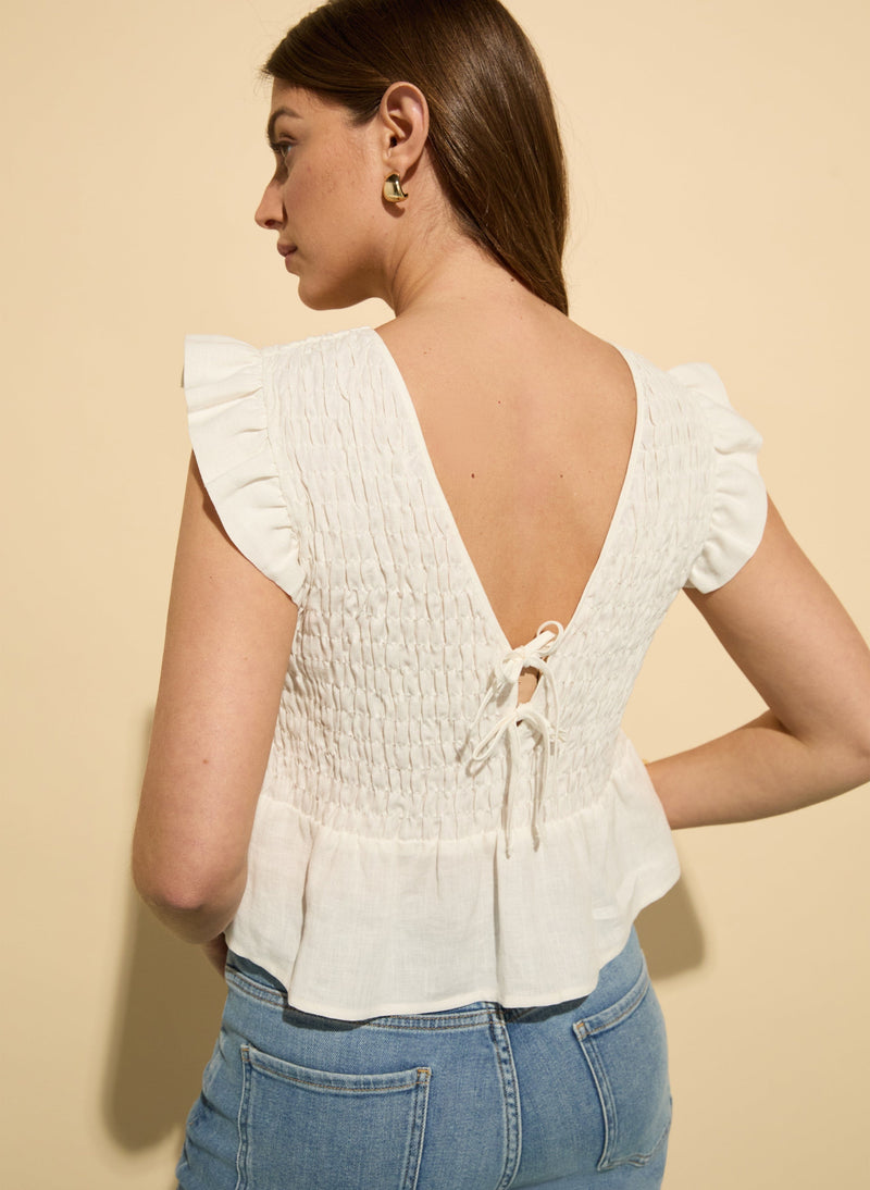 Baukjen Danielle Hemp Smocked Blouse