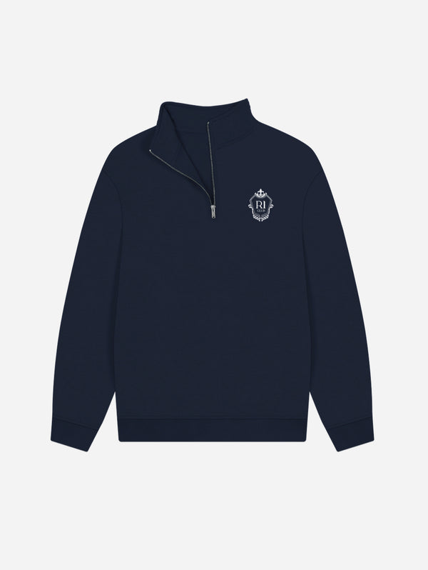 Reflexone R1 CLUB Unisex Organic Cotton Quarter Zip Sweatshirt | Navy Navy / S