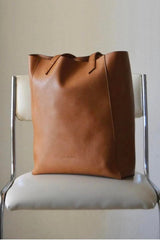 Immaculate Vegan - Canussa Basic Vegan Leather Everyday Tote Bag | Camel Brown