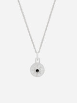 Immaculate Vegan - Under Her Eyes Mini Astrid Sterling Silver 16" Chain Necklace | Onyx Silver / Silver