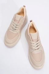 Immaculate Vegan - Ingrid Vegan Leather Platform Sneakers | Beige