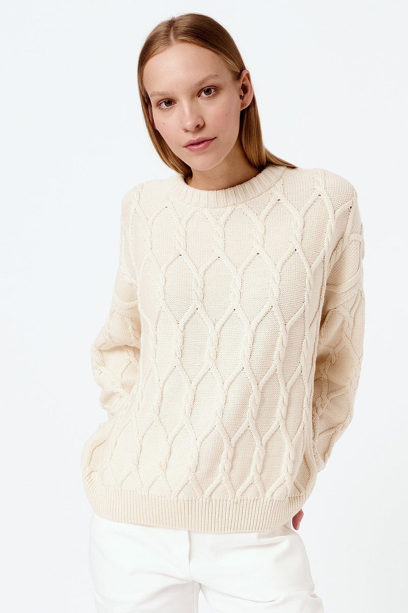 Mila.Vert Knitted cable knit sweater