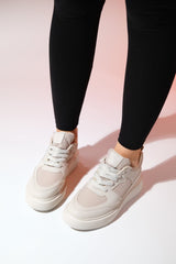 Immaculate Vegan - Ingrid Vegan Leather Platform Sneakers | Beige