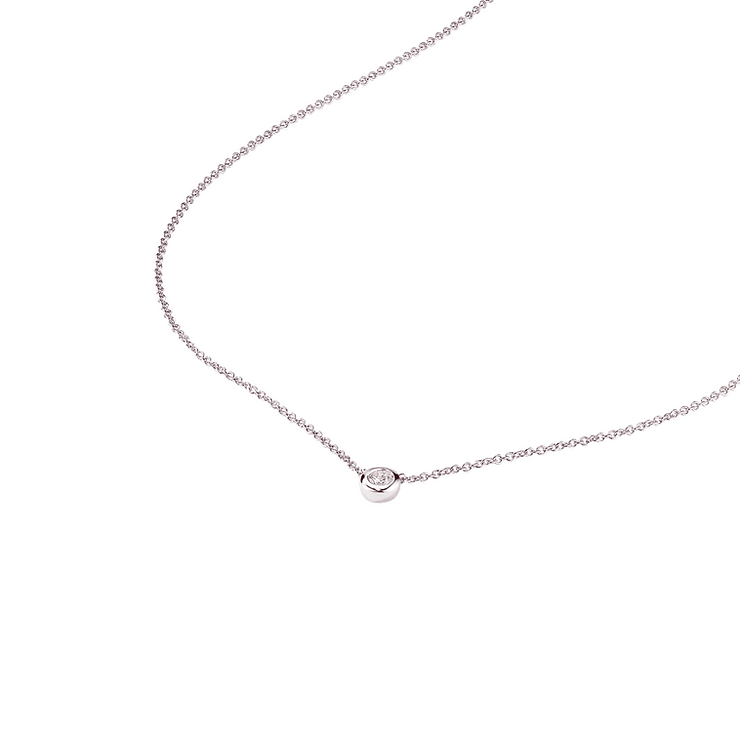 Illuminess™ Sterling Silver 'Light Inside Her' Single Stone Necklace | Silver