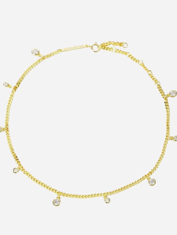 BLOOMTINE Illuminess™ Gold Vermeil 'Apah Water Goddess' Droplet Anklet