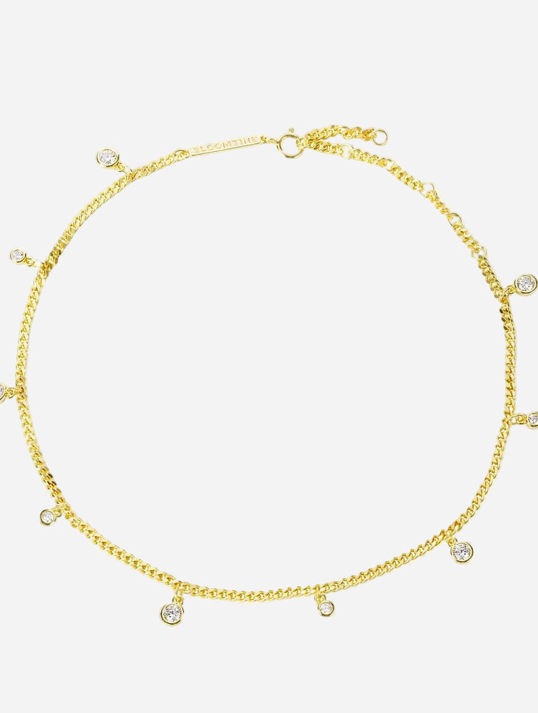 BLOOMTINE Illuminess™ Gold Vermeil 'Apah Water Goddess' Droplet Anklet