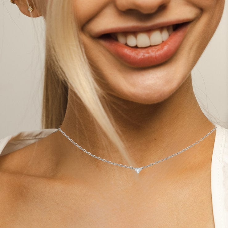 BLOOMTINE Illuminess™ Sterling Silver Trillion Necklace | Silver