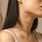 Immaculate Vegan - Mini Halo Wings™ Sterling Silver Diamond Angel Choker | Silver