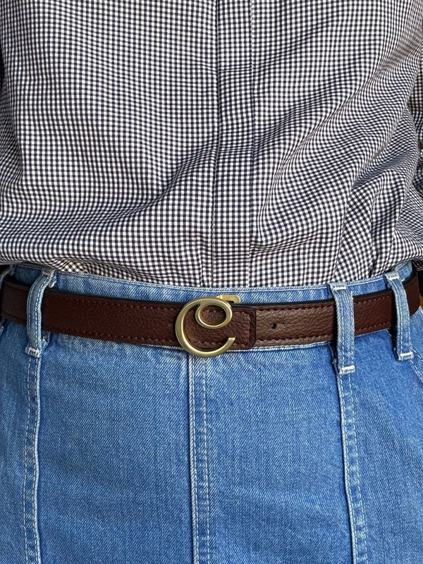 Diane Vegan Grape Leather Belt | Black & Brown