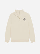 Immaculate Vegan - Reflexone R1 CLUB Unisex Organic Cotton Quarter Zip Sweatshirt | Cream Oat / S