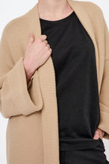 Immaculate Vegan - Mila.Vert Knitted Organic Cotton Cardigan Coat | Sand