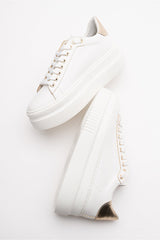 Immaculate Vegan - Violette Vegan Leather Platform Sneakers | White