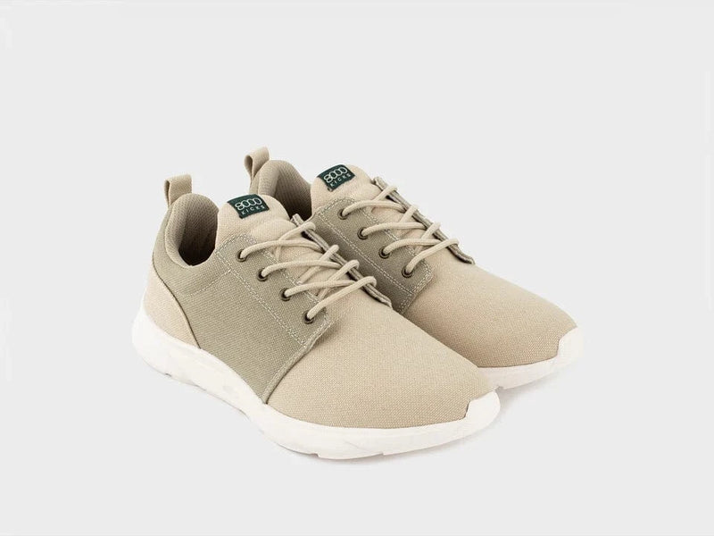 8000kicks Explorer V2 Women's Vegan Hemp Sneakers | Beige & Green