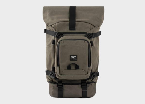 8000kicks Nomad Backpack - The 3-in-1 expandable hemp backpack for nomads