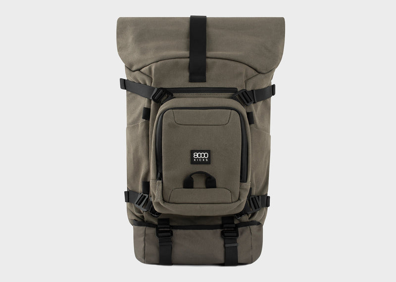 8000kicks Nomad Backpack - The 3-in-1 expandable hemp backpack for nomads