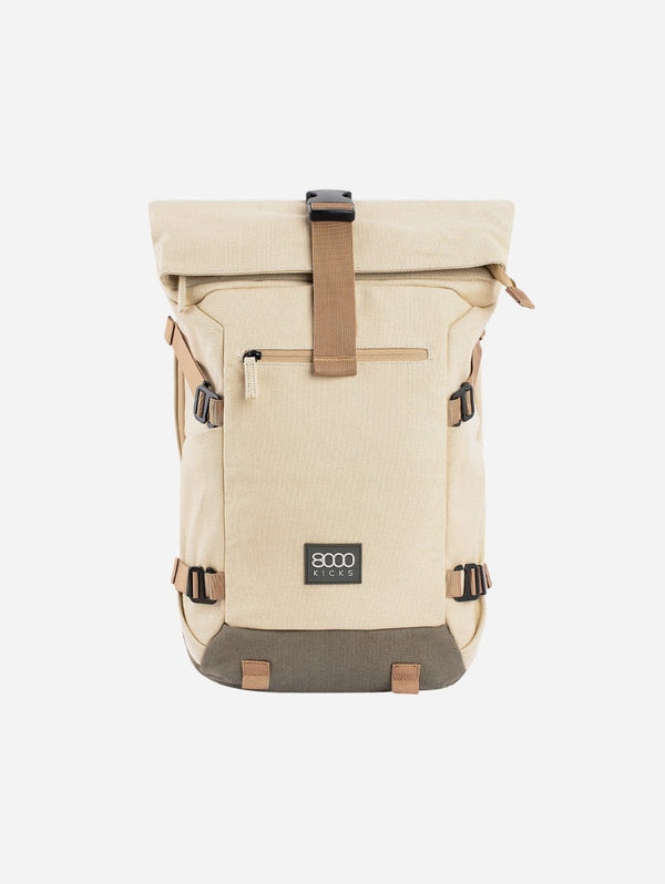 8000kicks Nomad Vegan Hemp Backpack | Beige & Green Beige & Green
