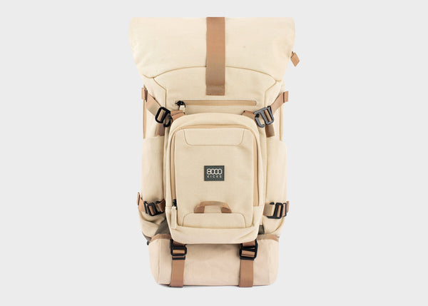 8000kicks Nomad Backpack - The 3-in-1 expandable hemp backpack for nomads