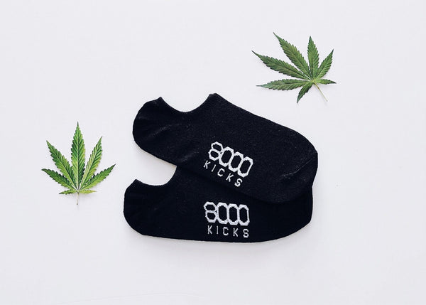 8000kicks Breathable Vegan Hemp Ankle Socks | Black