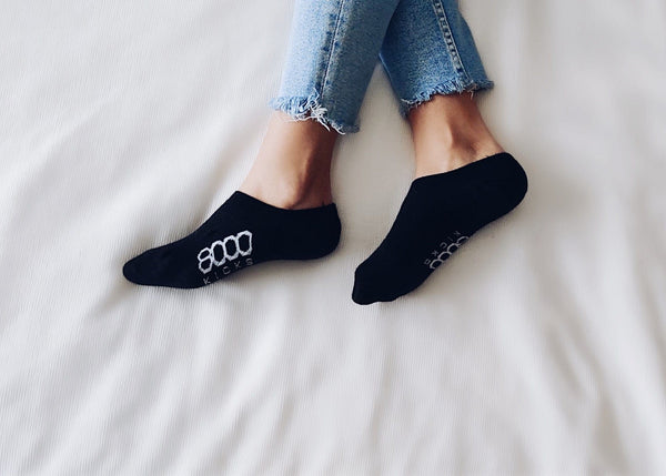 8000kicks Breathable Vegan Hemp Ankle Socks | Black