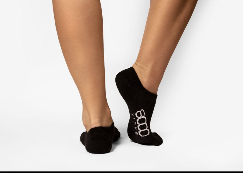 8000kicks Breathable Vegan Hemp Ankle Socks | Black