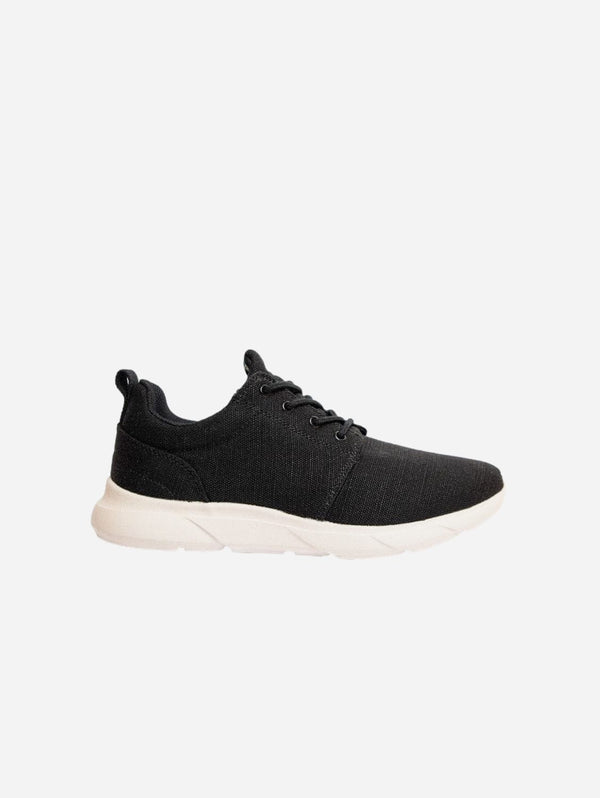 8000kicks Explorer V2 Men's Vegan Hemp Trainers | Black & White