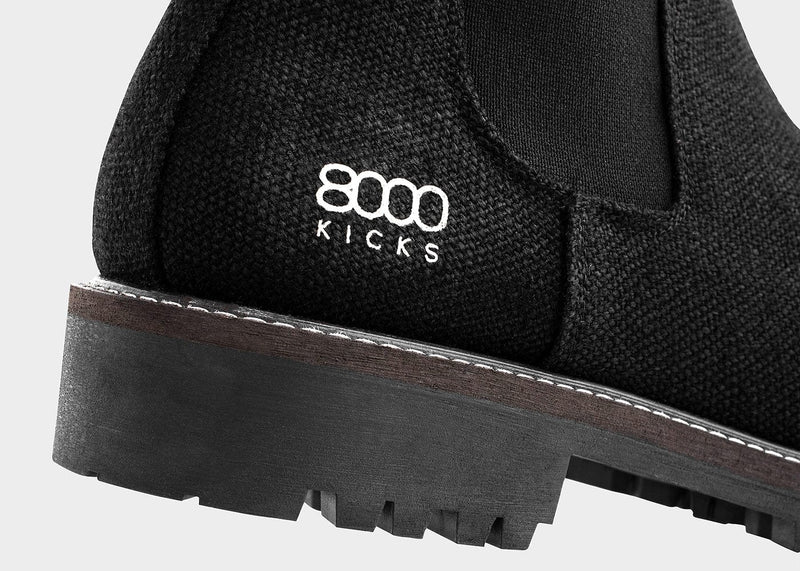 8000kicks The Crossover Hemp Chelsea for Men in Black