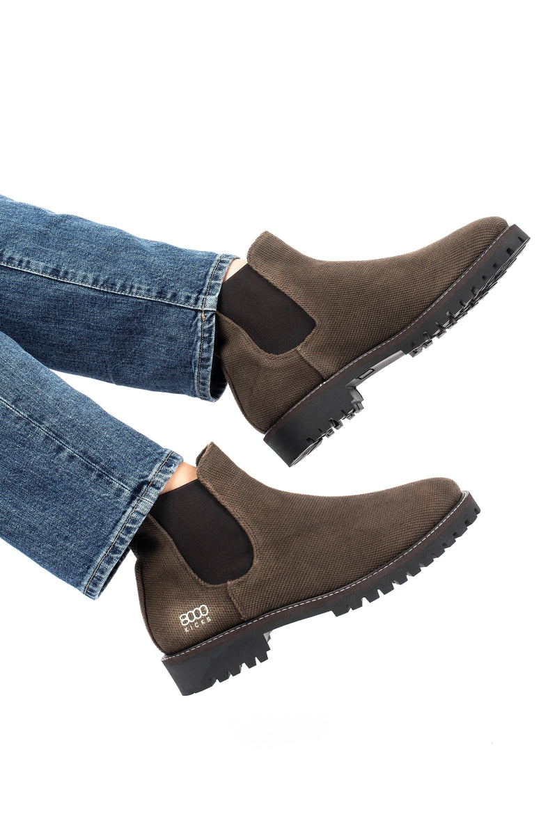 8000kicks The Crossover Hemp Chelsea for Women in Dark Brown