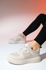 Immaculate Vegan - Ingrid Vegan Leather Platform Sneakers | Beige