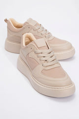 Immaculate Vegan - Ingrid Vegan Leather Platform Sneakers | Beige