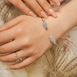 Immaculate Vegan - Angel Wing Sterling Silver Bangle | Silver