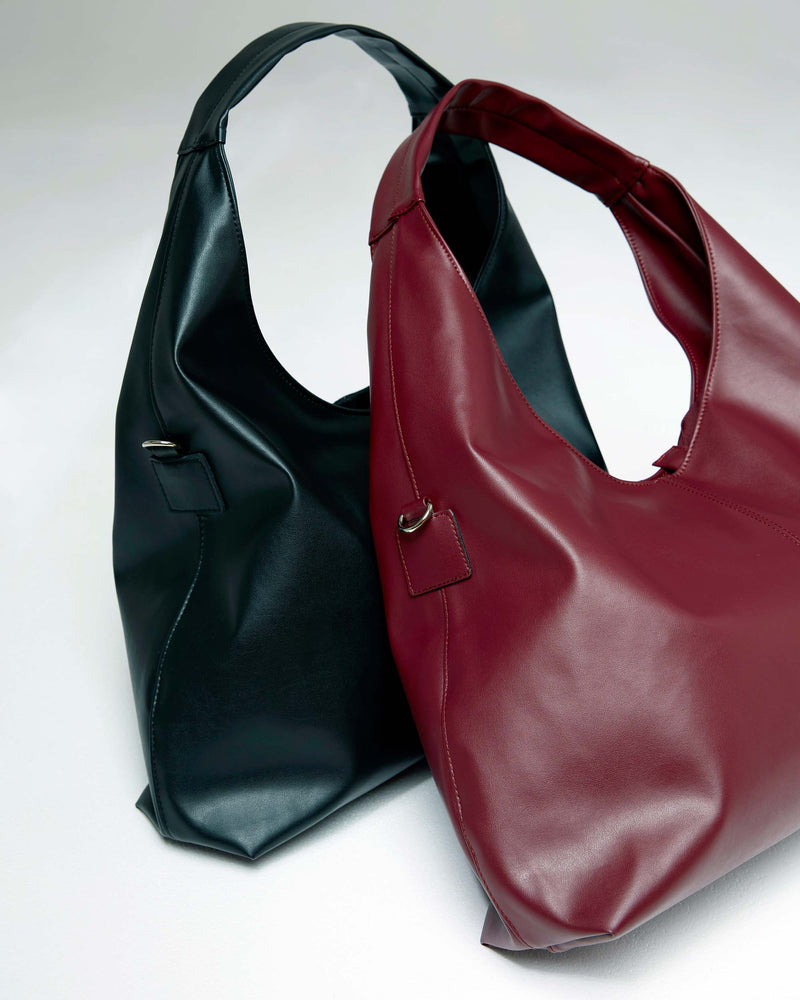 Bohema Bohema Grape Leather Vegan Slouchy Tote Bag | Burgundy