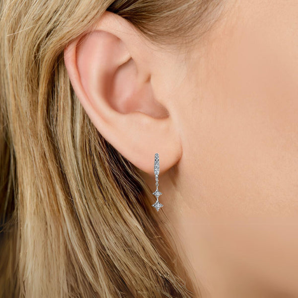 Illuminess™ Mini Sterling Silver Shooting Star Huggies | Silver
