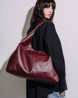 Immaculate Vegan - Bohema Bohema Grape Leather Vegan Slouchy Tote Bag | Burgundy