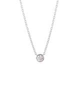 Immaculate Vegan - BLOOMTINE Illuminess™ Sterling Silver '6mm' Single Stone Sparkle Necklace
