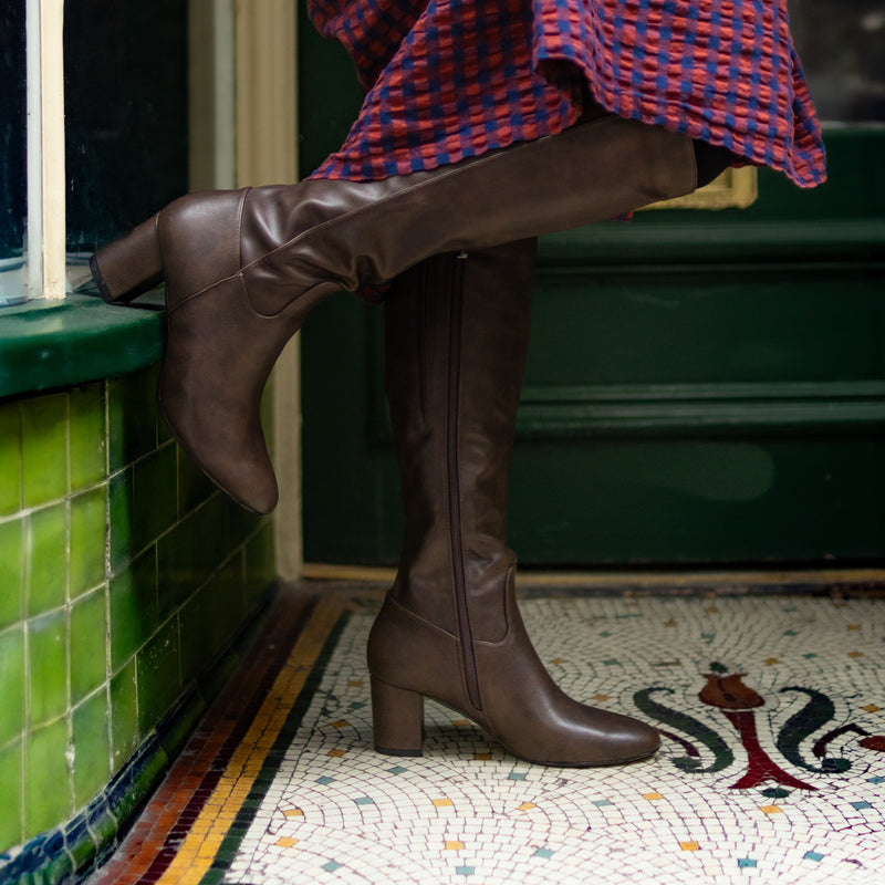 Avocado Women's Vegan Leather Knee High Boots | Brown