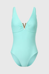 Immaculate Vegan - AQVA Swimwear Aiguablava Recycled Polyamide One-piece Swimsuit | AQVA Blue