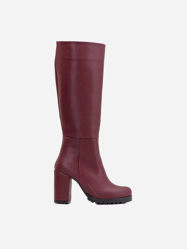 Prologue Shoes Alize Calf Platform Vegan Boots | Burgundy UK3 / EU36 / US5.5 / Burgundy