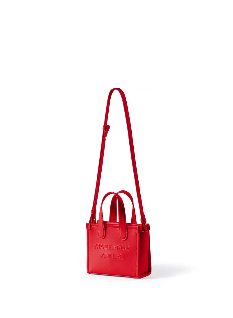 Alma S Apple Leather Vegan Tote Bag | Ruby