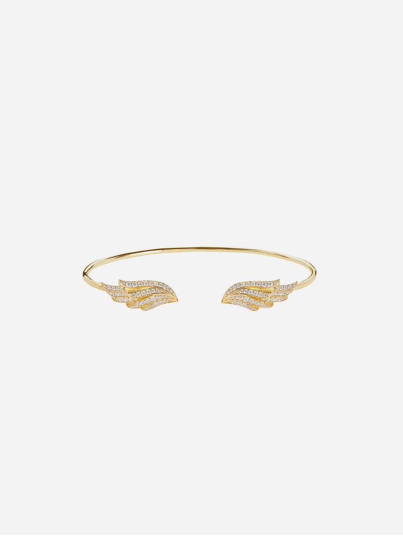 Angel Wing Premium 14K Gold Vermeil Bangle | Gold