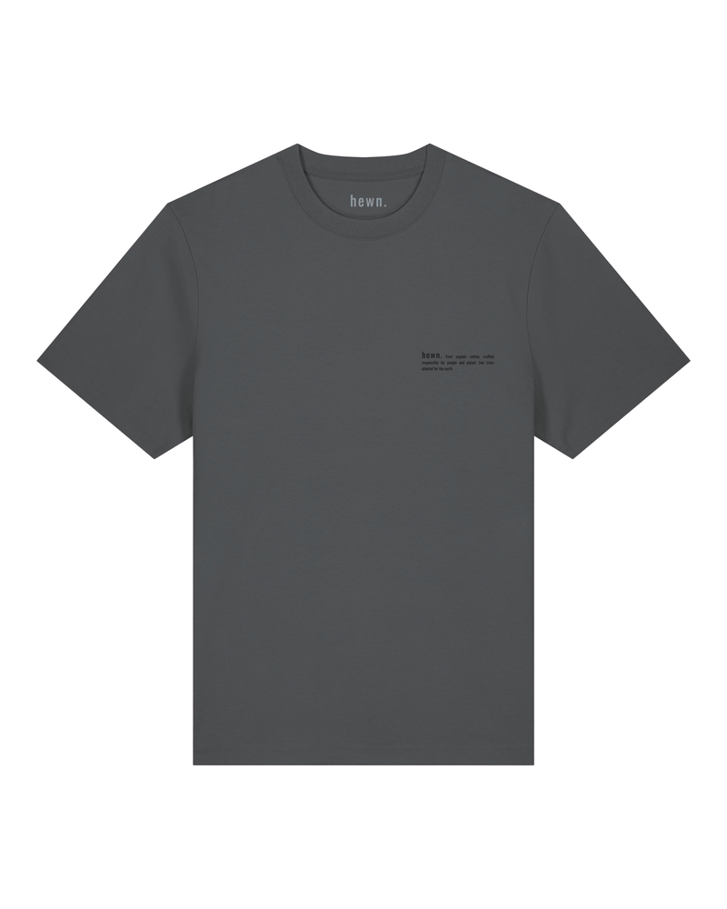 hewn. Mens Organic Cotton Relaxed-Fit T-shirt in Anthracite