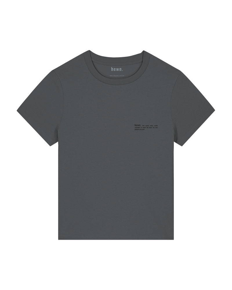 hewn. Womens Classic-fit Organic Cotton T-shirt in Anthracite