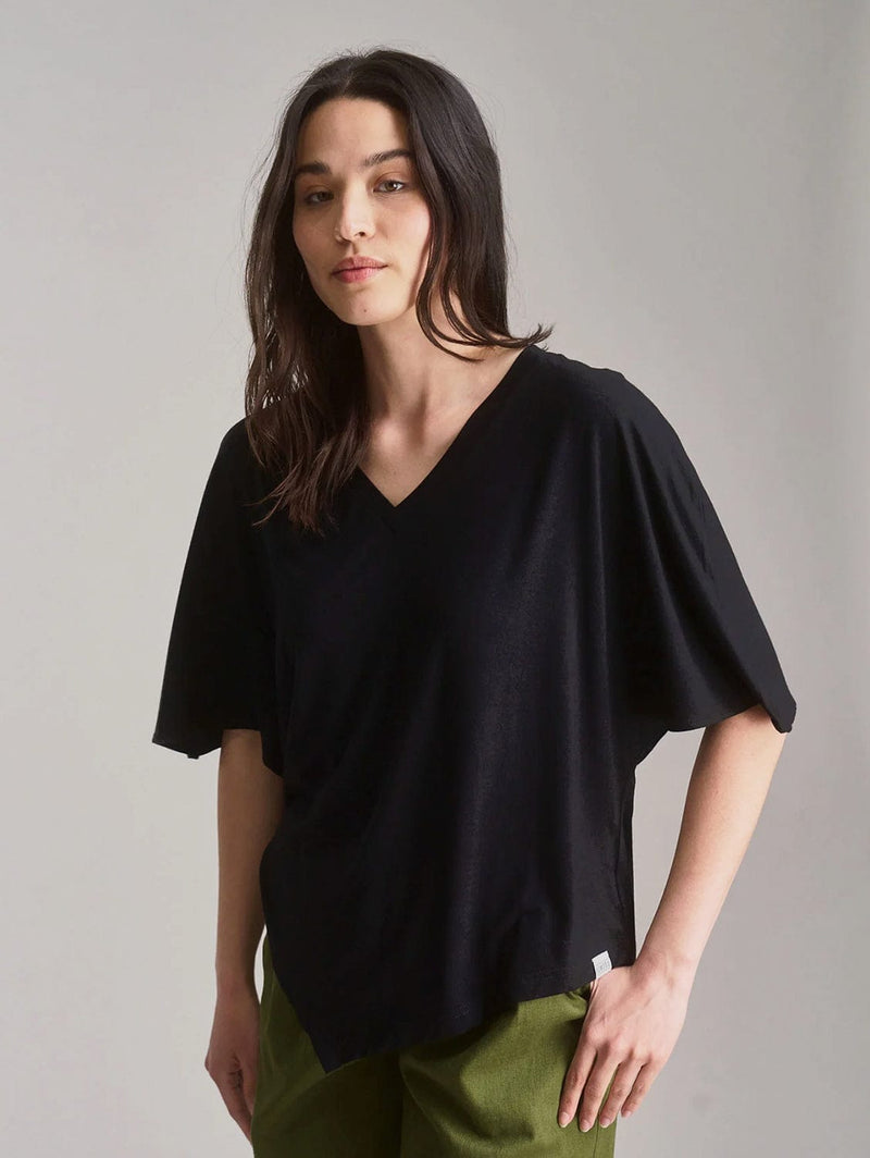 KOMODO Aria Women's Modal Jersey Top | Black