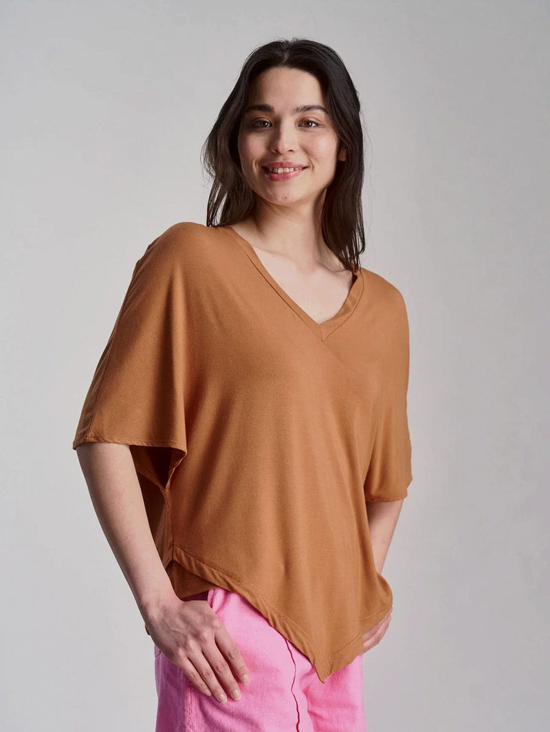 KOMODO Aria Women's Modal Jersey Top | Golden Mustard