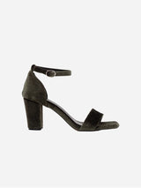 Immaculate Vegan - Forever and Always Shoes Ariadne - Olive Green Velvet Sandals with Ribbon