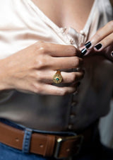 Immaculate Vegan - Under Her Eyes ASTRID RING <br> 18k Gold Plated - Malachite