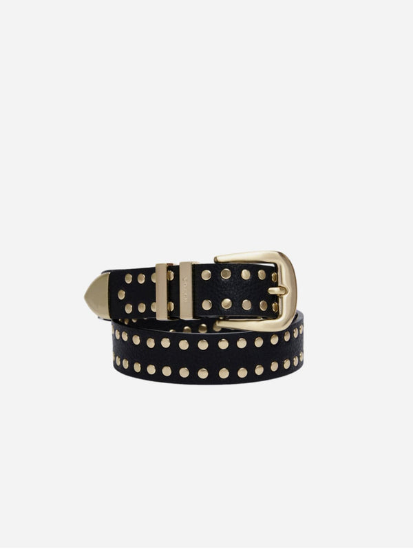 Votch Ayla Unisex Vegan Bio-Based Bamboo Western Studded Belt | Black