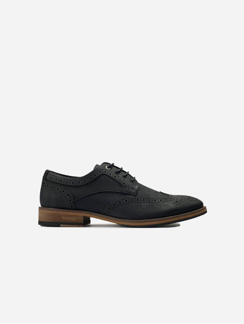 V.GAN Barley 2 Men's Vegan Leather Brogue Shoes | Black UK7 / EU41 / US8