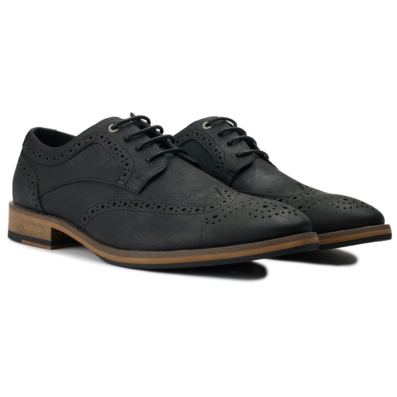 V.GAN Barley 2 Men's Vegan Leather Brogue Shoes | Black