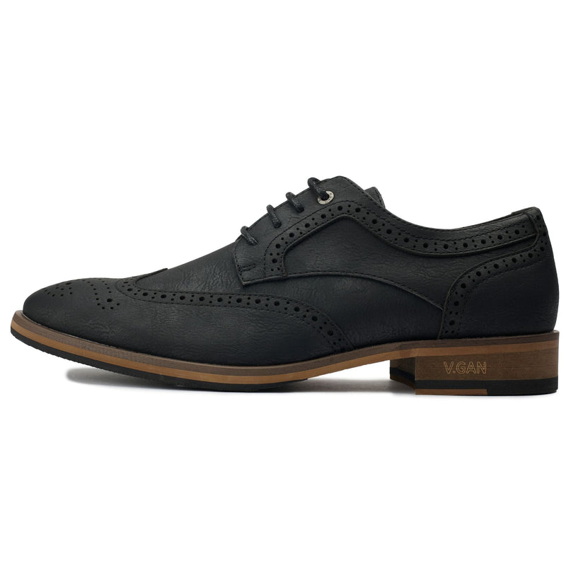 V.GAN Barley 2 Men's Vegan Leather Brogue Shoes | Black