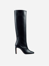 Immaculate Vegan - BIKKOU 8.30AM Cactus Leather Vegan High Knee Heeled Boots | Black UK3 / EU36 / US5